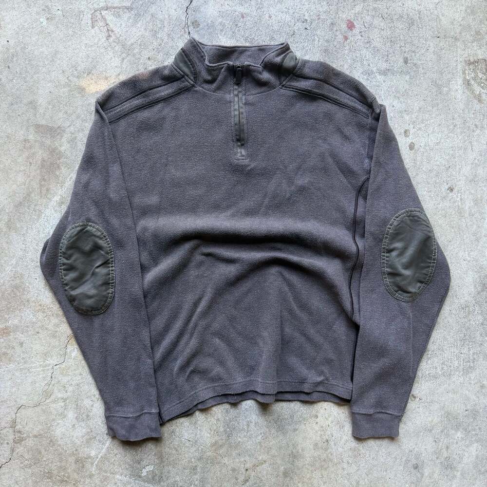 Blue Pronto Uomo Mens Sweater with Elbow Patches